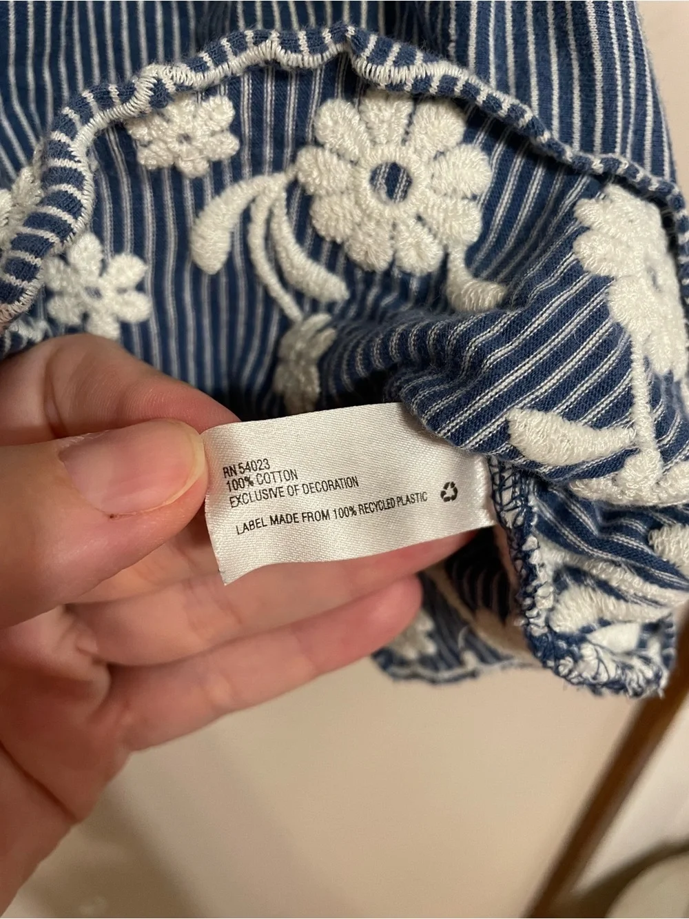 baby GAP Blue Striped Embroidered Baby Tank Top